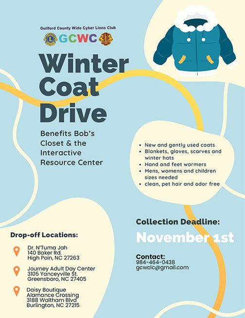 Guildford County Wide Cyber Lions Winter Coat Drive